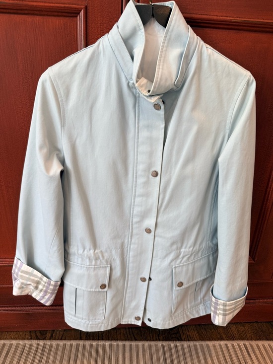 Burberry Jackets & Blazers - Burberry Light Blue Utility Jacket with Stand Collar